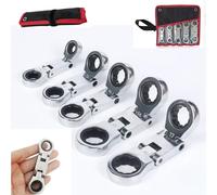 Genérico 5pcs Dual-Drive Nano Flex-Head Pocket Ratchet, Double Box End Ratcheting Wrench Set, MINI 3/4“ Inch Retractable Ratchets Wrenches Set, Foldable, For Narrow Spaces (1pcs)