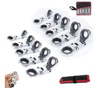 Genérico 5pcs Dual-Drive Nano Flex-Head Pocket Ratchet, Double Box End Ratcheting Wrench Set, MINI 3/4“ Inch Retractable Ratchets Wrenches Set, Foldable, For Narrow Spaces (2pcs)