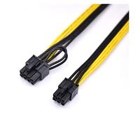 Genérico 5pcs / lote 6 0cm 16awg PCI-E 6Pin a PCI-E 8 (2 + 6) Cable de alimentación de extensión PIN Ajuste for la fuente de alimentación de 6pin Server Psu Mining de tablero de ruptura