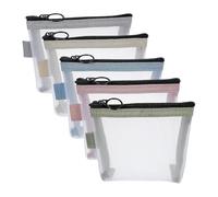 Genérico 5X Mesh Bag, Large-Capacity Zippered Tote, 3.94x1.18x3in Portable Toiletry Cosmetic, Travel Pouch Organizer, Lightweight Storage Case for Women, Outdoor Vacation