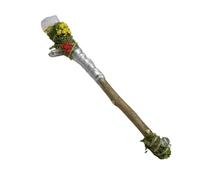 Genérico 6.3 Inch Handmade Crystal Witch Wand with Raw Stone & Floral Accents | Natural Gemstone Wooden Ritual Tool | Fluorite Opal Rose Quartz Amethyst Options | Altar Pagan Role-Play Decor