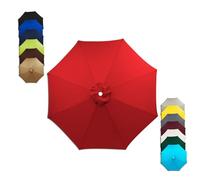 Genérico 6/8 Varillas Toldo de Recambio de Sombrilla Protección UV Impermeable Cubierta de Repuesto para Sombrilla 2.0m 2.30m 2.5m 3.0m 3.5m para Patio Jardín Mercado(Red,3.0m/6ribs)
