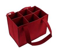 Genérico 6 Compartment Holder - Durable Felt Wine Tote with Reinforced Handle, Eco-Friendly Reusable Carrier Bag For Easy Storage Beverage Organizer For Grocery Trips Travel Picnic Camping Cel