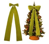 Genérico 6 Ft Large Velvet Christmas Bows,Bow,Holiday Decorations for Christmas Tree Topper,Wreaths,Mantle,Front Door,Porch & Wedding Decoration,Xmas Decor Indoor & Outdoor (Green)