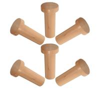 Genérico 6 Ganchos de Puerta de Madera Color Piel 29x60 Mm Tornillos M6, Ganchos Rústicos para Colgar Bolsos, Abrigos y Sombreros, Perchas Decorativas para Entrada y Baño