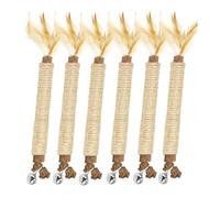 Genérico 6 Pack Natural Silvervine Sticks Cat Toy - Catmint Silvervine Blend, Matatabi Cat Chew Toy for Teeth Cleaning/Dental Care (Feather 6Pack)
