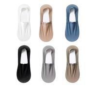 Genérico 6 Pairs Summer Thin Breathable Ice Silk Socks Invisible Breathable Anti-Slip Sock Men Ice Silk Invisible Socks (A)