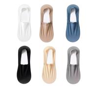 Genérico 6 Pairs Summer Thin Breathable Ice Silk Socks Invisible Breathable Anti-Slip Sock Men Ice Silk Invisible Socks (E)