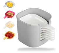 Genérico 6 pcs Sauce Holder, Dipping Sauce Plate & Holder Set, Multifunctional Dipping Sauces Dish, Can Be Used As a Dip, Snack, Kitchen Preparation, Etc (white)