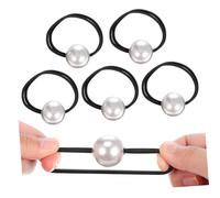 Genérico 6 Piezas Cintas Elásticas para Pelo con Perlas Cintas para Coleta Suaves Sin Daño Pulseras de Moda para Mujeres Accesorios Versátiles para Peinados