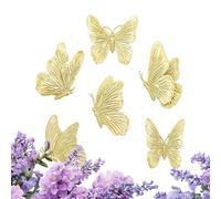 Generico 6 piezas de resina retro realista - Butterfly Wall Art, Vivid 3D Butterfly Decorations | For Living Room Bedroom Office Farmhouse Garden Yard Indoor Outdoor Party Birthday