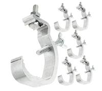 Genérico 6 Piezas Gancho De Luz De Escenario Estante Cable Abrazaderas Ligeras De Servicio Pesado Abrazadera Ligera Protector Contra Sobretensiones Abrazadera De Puerta Aluminio Silver