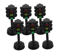 Genérico 6 Piezas Juguetes De Semáforo Juguete De Señal De Stop para Bebé Juguetes De Equipos De Tráfico Lámpara De Juguete Señal De Paso De Peatones De Juguete Lámpara Juguetes Negro Abs