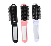 Genérico 6 Piezas Peine De Pelo Plegable Con Espejo Corte De Pelo Cepillo Para El Pelo Portátil Cabello Champú Rizo Bigudí Secador De Pelo Enderezar Mousse Peines Tijeras Limpiador Páginas