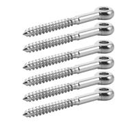 Genérico 6 Piezas Pernos de Ojo de Acero Inoxidable M6 Instalación Directa en Madera, Ganchos de Tornillo de Alta Resistencia para Anclajes y Cuerdas en Jardín