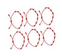 Genérico 6 piezas Pulsera de Amistad Ajustable de Cuerda Trenzada Roja para entre