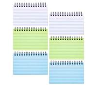 Genérico 6 tarjetas de índice con espiral: tarjetas de memoria en espiral de 3 x 5 pulgadas, de notas con rayas de colores, bloc de notas para estudiar, enfermería, planificación, escuela,
