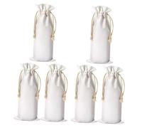 Genérico 6 uds Bolsa de Vino Fundas for Botellas Bolsas de Vino Fundas for Botellas de Vacaciones DIY Portador de Vino en Blanco Fundas Reutilizables for Botellas de Vino Bolsas de Tela