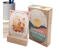 Genérico 60 Tarjetas de Ejercicios Somáticos | 60 Tarjetas 9x13cm Herramientas de Respiración y Mindfulness,Regulador del Estado de Ánimo,para Ejercicio en Oficina, Actividad Física, Emociones,
