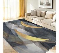 Genérico 60 x 120 cm Alfombra de salón - Contemporáneo Art Zen Abstracto Impreso - Lavable y Antideslizante, Gris Alfombra Suave para dormitorio de adolescentes, niñas y niños, pelo Ras, fácil de