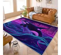 Genérico 60x90 cm Alfombras Dormitorio Animales Marinos, Orcas Sin Despren dimiento Moderna, Suave y Esponjosa Alfombra Colores NeóN Antideslizante Lavable, Ideal para salón, Dormitorio o Pasillo