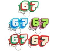 Genérico 67 Fidget Toys, Six Seven Fidget Clicker, divertido llavero Meme 6 7, 67 formas sensoriales calmantes ligeros, Fidgets de mano portátiles con sonido de clics, para adultos y niños