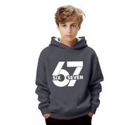 Genérico 67 Fun Meme Sudadera con Capucha para Niños y Niñas Divertida Six Seven Estampado Casual Sudaderas Manga Larga Talla Grande Holgada Deportiva Sudaderas