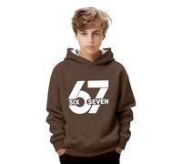 Genérico 67 Fun Meme Sudadera con Capucha para Niños y Niñas Divertida Six Seven Estampado Casual Sudaderas Manga Larga Talla Grande Holgada Deportiva Sudaderas