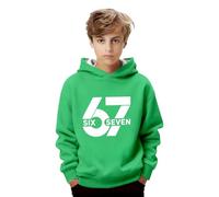Genérico 67 Fun Meme Sudadera con Capucha para Niños y Niñas Divertida Six Seven Estampado Casual Sudaderas Manga Larga Talla Grande Holgada Deportiva Sudaderas