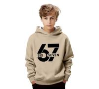 Genérico 67 Fun Meme Sudadera con Capucha para Niños y Niñas Divertida Six Seven Estampado Casual Sudaderas Manga Larga Talla Grande Holgada Deportiva Sudaderas