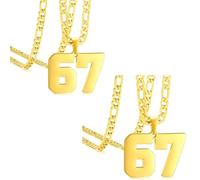 Genérico 67 Number Pendant Necklace, Six Seven Number Chain Necklaces for Men and Women, Funny Six Seven Numbers Chain Necklaces, Pendants Gifts for Women Man (2Gold)