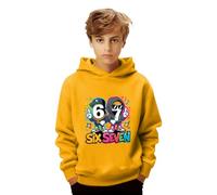 Genérico 67 Sudadera con capucha para niños Six Seven,6 7 disfraz manga larga sudaderas,diseño neón, sudadera niños, niñas, adolescentes, chándal de colores estampado Sixseven