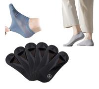 Genérico 6Pairs Ultra Thin Liner Socks Non Slip ComBed Cotton No Show Socks - Breathable Seamless Low Cut Sock for Men and Women (A-Black)