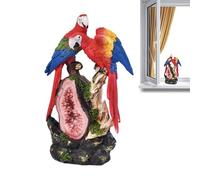 Genérico 7.2 Inch Garden Statues - Realistic Bird Figurine for Outdoors | Weatherproof Cast Polymer with Sturdy Perch Base & Vibrant Tropical Pigments for Terraces, Lawns, Balconies and Nature Paths