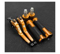 Genérico 7/8" 22mm Non-slip Rubber & CNC Aluminum Handlebar Handle Bar Grips Ends Clutch Brake Levers Set For HYOSUNG For GT650R 2006-2009,Resistente al uso