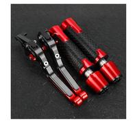 Genérico 7/8" 22mm Non-slip Rubber & CNC Aluminum Handlebar Handle Bar Grips Ends Clutch Brake Levers Set For HYOSUNG For GT650R 2006-2009,Resistente al uso