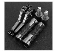 Genérico 7/8" 22mm Non-slip Rubber & CNC Aluminum Handlebar Handle Bar Grips Ends Clutch Brake Levers Set For HYOSUNG For GT650R 2006-2009,Resistente al uso