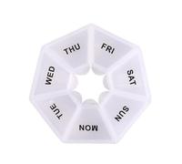 Genérico 7 Day Pill Organizer - Airtight Keeps Meds Dry & | Anti Moisture Weekly Pill Case | 3.35 Inch Small Pills Sorter For Elderly Men Women, Purse, Pocket, Home, Fridge, Work, Travel