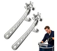 Genérico 7-in-1 Aluminum Bung Wrench, 5 Gallon Bucket Opener Tool, Multifunctional Metal Pail Lid Remover, Non-Sprking Heavy Duty Tool for Home, Industrial Use, Non Sparking Designn (2Pcs)