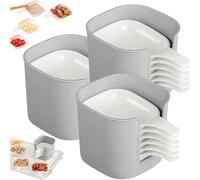 Genérico 7 Pcs Dipping Sauce Plate & Holder Set, Dipping Sauce Plate and Holder Set, Multi-Layer Storage Mini Home Kitchen Seasoning Dish, for Parties, Picnics, Best Gifts (3set)