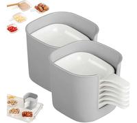 Genérico 7 Pcs Dipping Sauce Plate & Holder Set, Dipping Sauce Plate and Holder Set, Multi-Layer Storage Mini Home Kitchen Seasoning Dish, for Parties, Picnics, Best Gifts (2set)