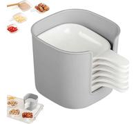 Genérico 7 Pcs Dipping Sauce Plate & Holder Set, Dipping Sauce Plate and Holder Set, Multi-Layer Storage Mini Home Kitchen Seasoning Dish, for Parties, Picnics, Best Gifts (1set)