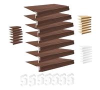 Genérico 7 Piezas de Cubiertas de imitación Madera para estantes de Alambre de 38x18 Pulgadas, Cubiertas de Rejilla de Alambre de 0.31 Pulgadas de Grosor para despensa, Armario, Cocina, baño - Acabad