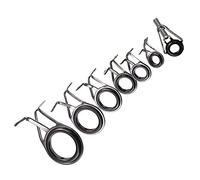 Genérico 7 unids tamaño mixto guías de caña de pescar tip top ojo línea anillos kit de reparación de construcción muy práctico y popular