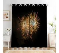 Genérico 75x166 cm Cortina Opaca de Fuegos Artificiales Colorido Cortinas con Ojales y Aislamiento Térmico, para Sala de Estar Dormitorio Comedor, 2 Panels SX3698