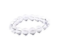 Genérico 7A natural pure white crystal bracelet, round bead elastic bracelet, NEW single circle, healing crystal quartz energy chakra jewelry for women and men birthday gifts (17-18mm 13 beads or so)