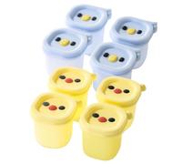 Genérico 8-Compartment Silicone Food Tray With Individual Lids | Freezer Container For Ice Cream Pudding, Steamed Egg Custard, Puree