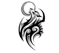 Genérico 8 Hojas de Tatuajes temporales Impermeables, Tatuajes de alas de dragón, tótem de Lobo, Arte Corporal, Tatuajes Falsos for Brazo for Hombres(03-TBS8056)