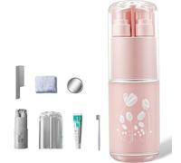 Genérico 8-In-1 Toiletry Set For Minimalist & Organized Travel, Portable Toothbrush Travel Case for Travel, School, Business Trip (Pink,8-in-1)