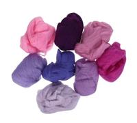 Genérico 8 Piezas de Lana de Fieltrar Morada para Manualidades, 10 G Kit de Mechas de Lana para Fieltrado Aguja, Material Suave para Proyectos DIY y Creación de Muñecos